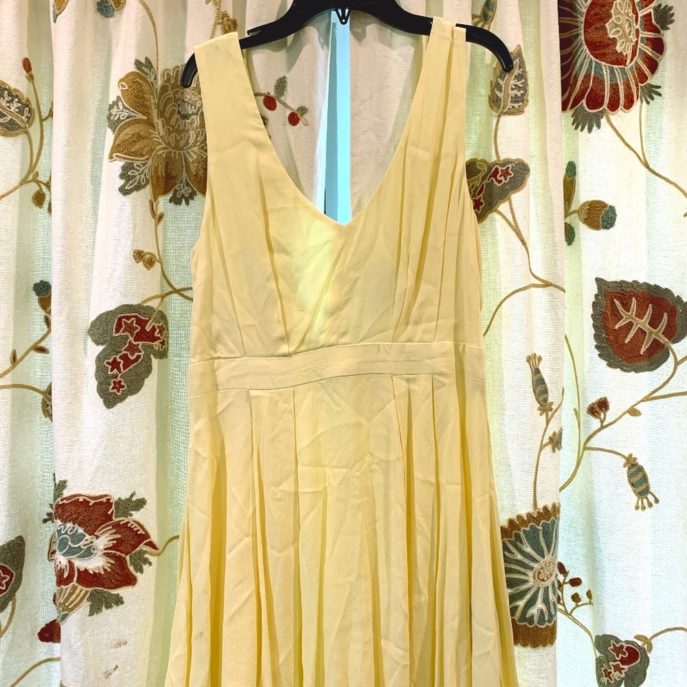 Yellow V Neck Dress